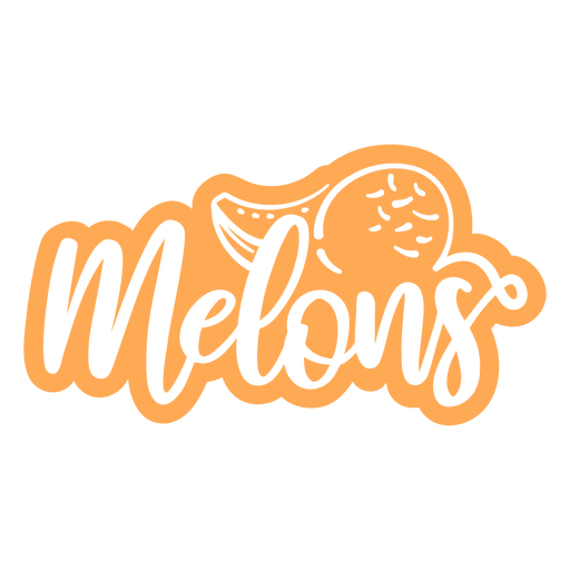 Melons label lettering cut out PNG Design