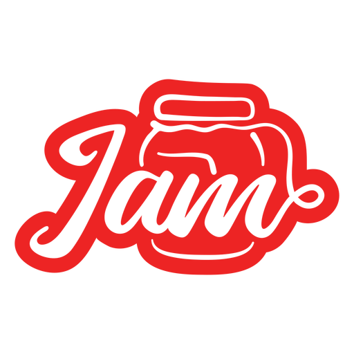 Jam label lettering cut out PNG Design