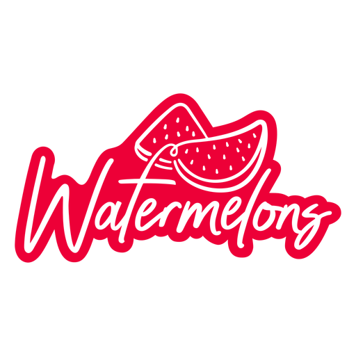 Watermelons label lettering cut out PNG Design