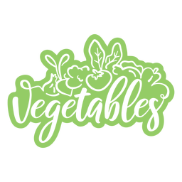 Vegetables label lettering cut out PNG Design