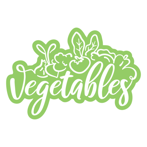 Vegetables label lettering cut out PNG Design