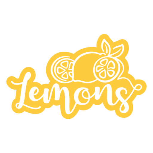 Lemons yellow label lettering  PNG Design