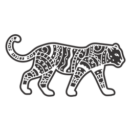 Standing leopard cut out PNG Design