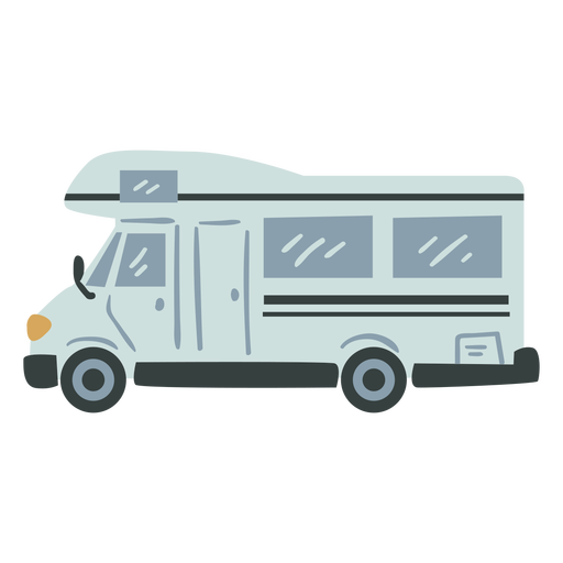 White caravan semi flat PNG Design