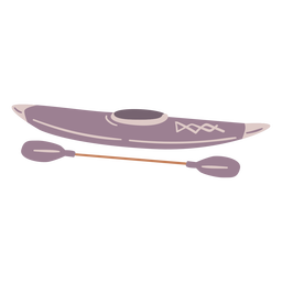 Purple kayak semi flat PNG Design