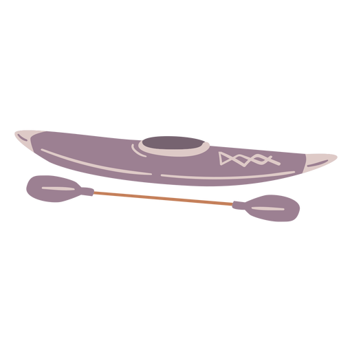 Purple kayak semi flat PNG Design