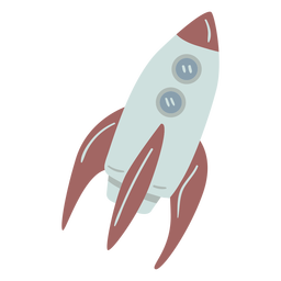 Red and blue space rocket semi flat Transparent PNG
