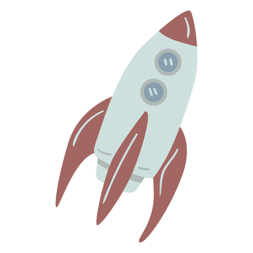 Red And Blue Space Rocket Semi Flat PNG & SVG Design For T-Shirts