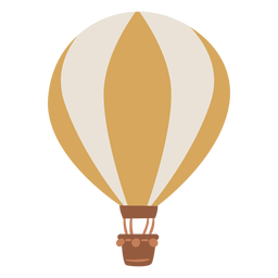 White And Yellow Hot Air Balloon Semi Flat PNG & SVG Design For T-Shirts