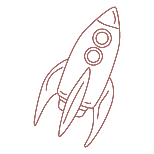 Purple space rocket stroke PNG Design