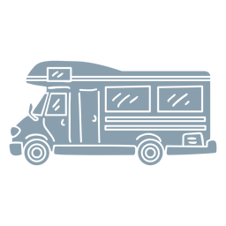 Light blue RV caravan cut out Transparent PNG