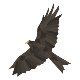 Flying eagle polygonal PNG Design