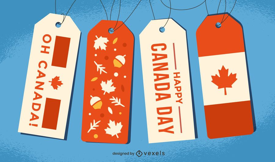 Happy canada day hang tag gift set Happy canada day hang tag gift set