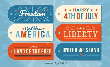 Set de regalo con etiqueta colgante del día de la independencia de EE. UU.