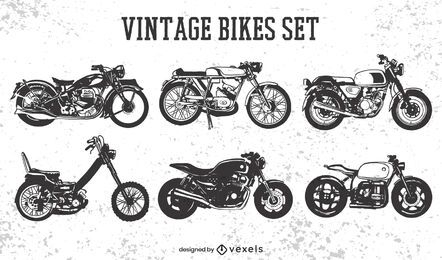 Conjunto de transporte de motocicletas vintage