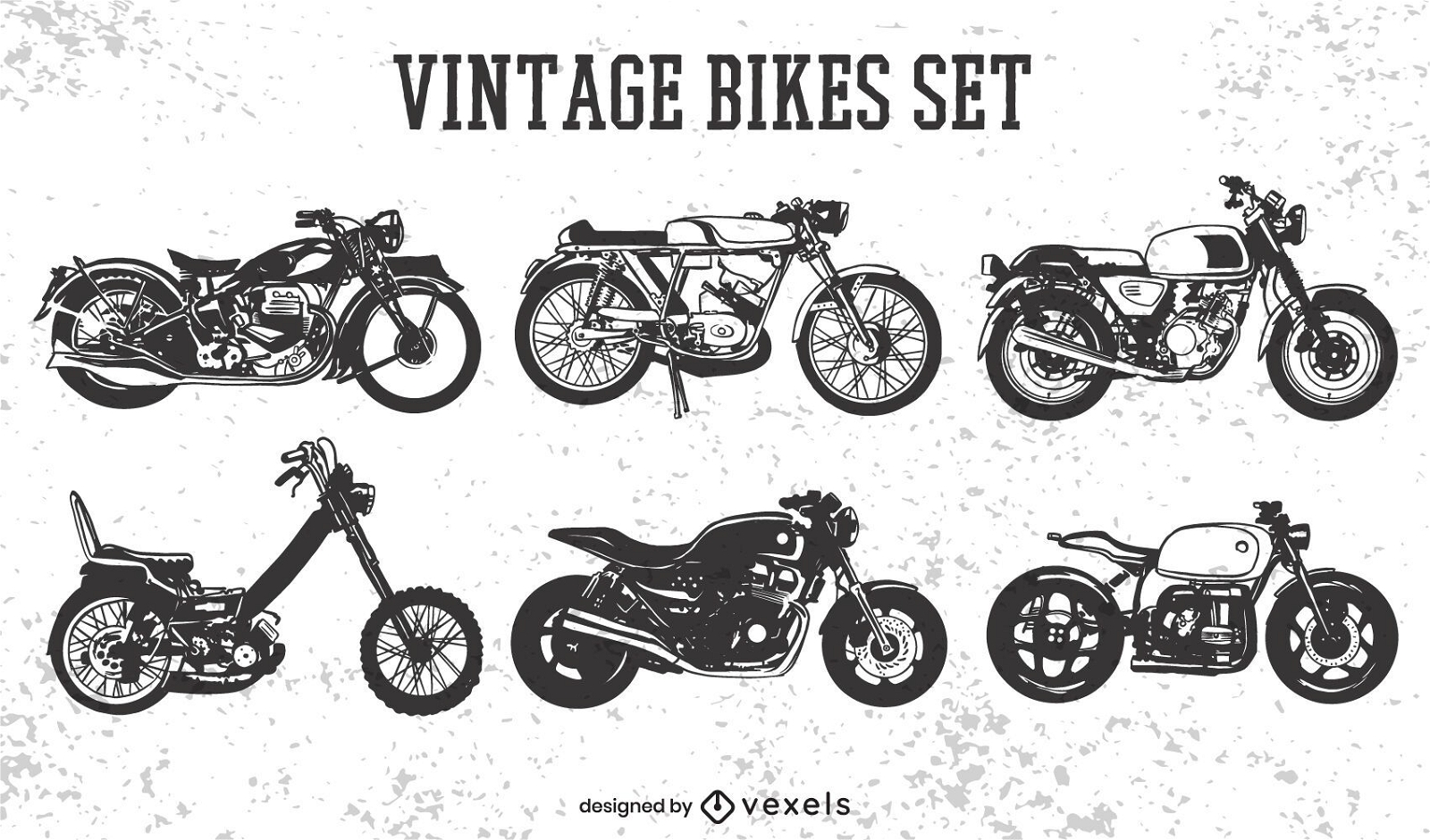 Vintage motorcycle transportation set