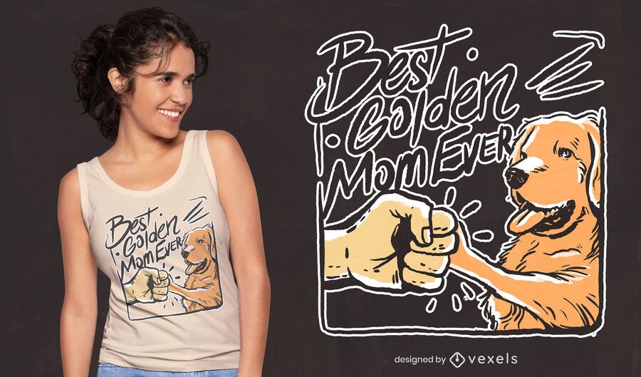 Best Golden Mom Ever T-shirt Design - Vector Download