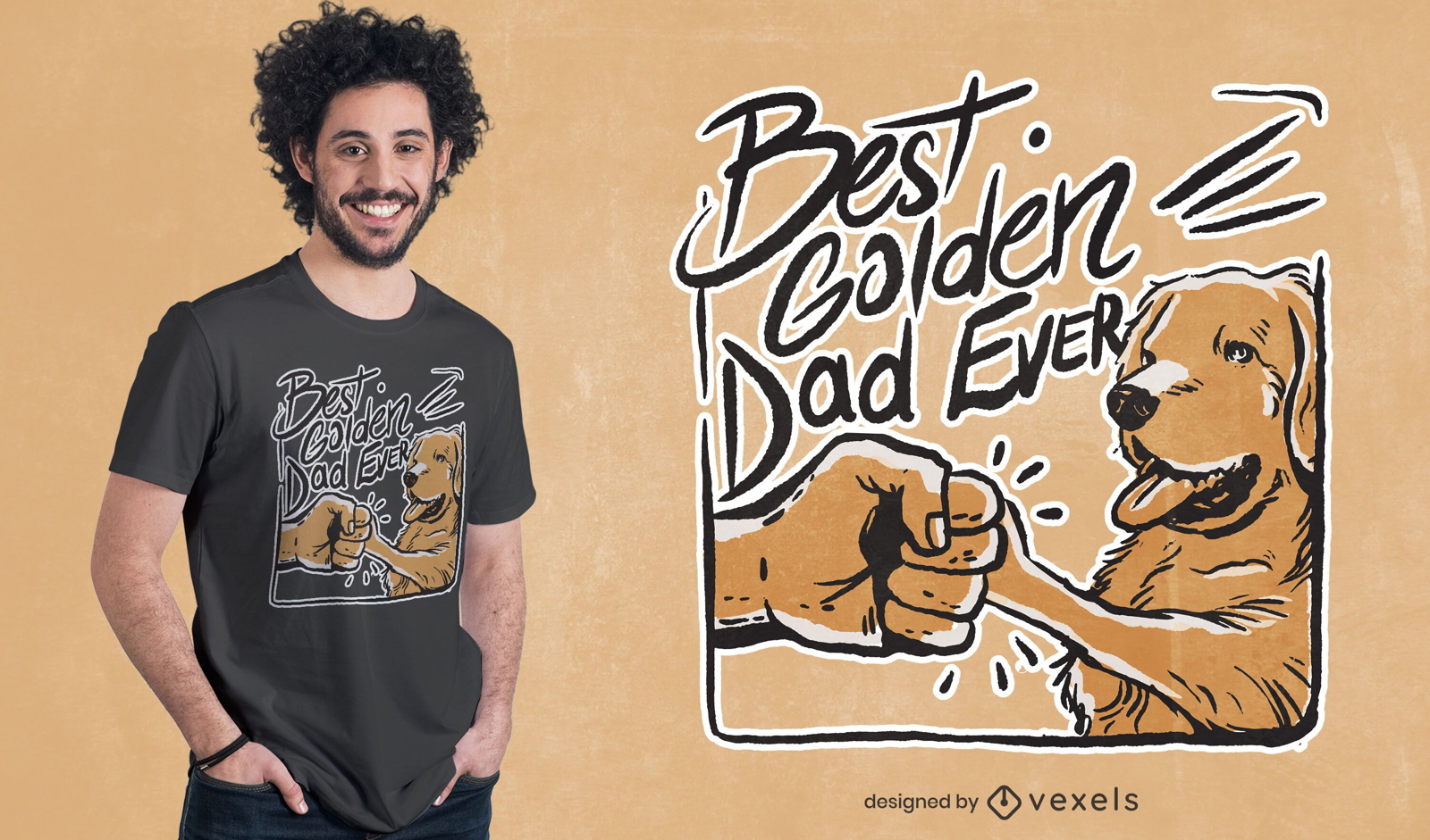 El mejor diseño de camiseta de papá dorado