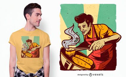 Diseño de camiseta retro BBQ BBQ Dad
