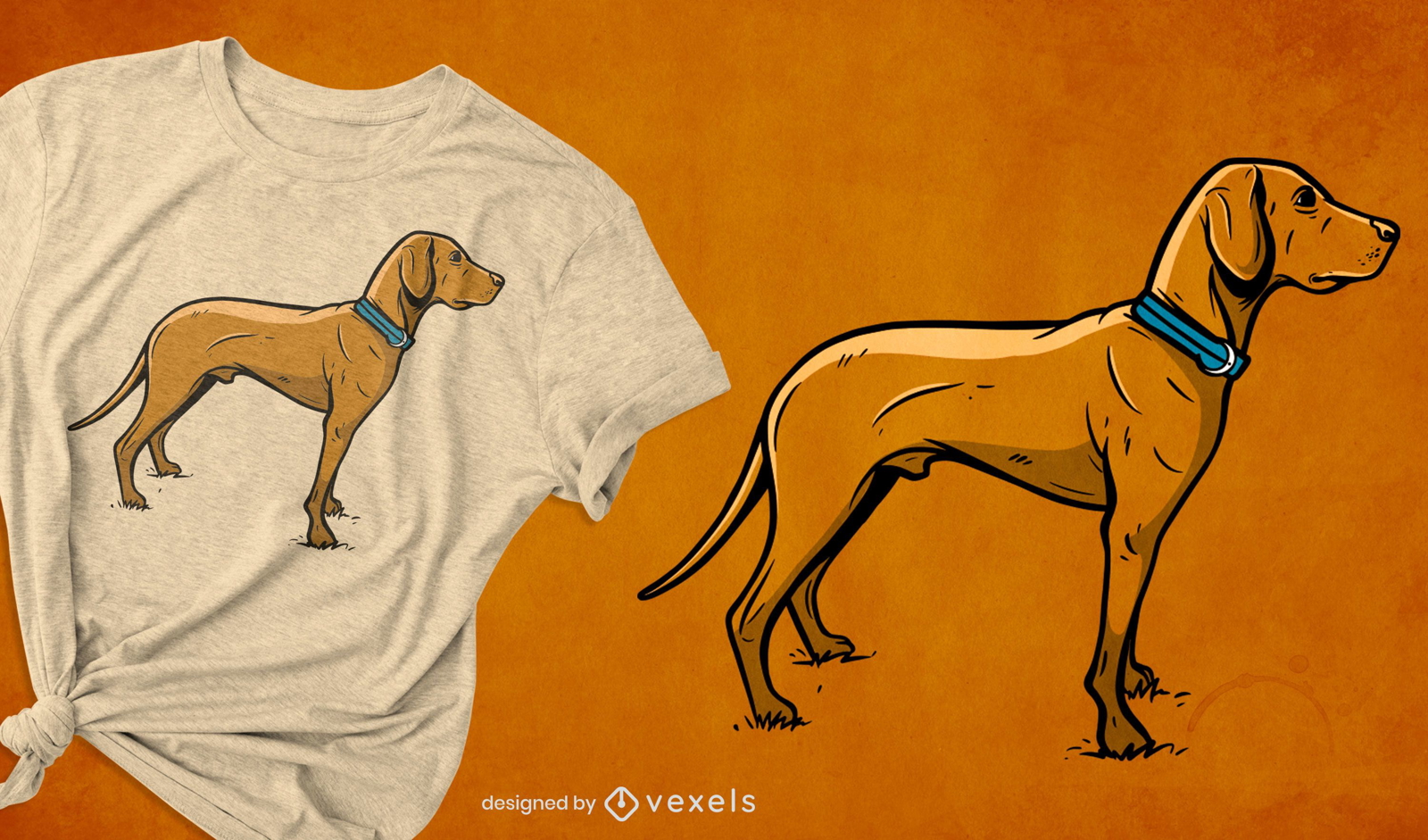 Diseño de camiseta de raza de perro de caza.