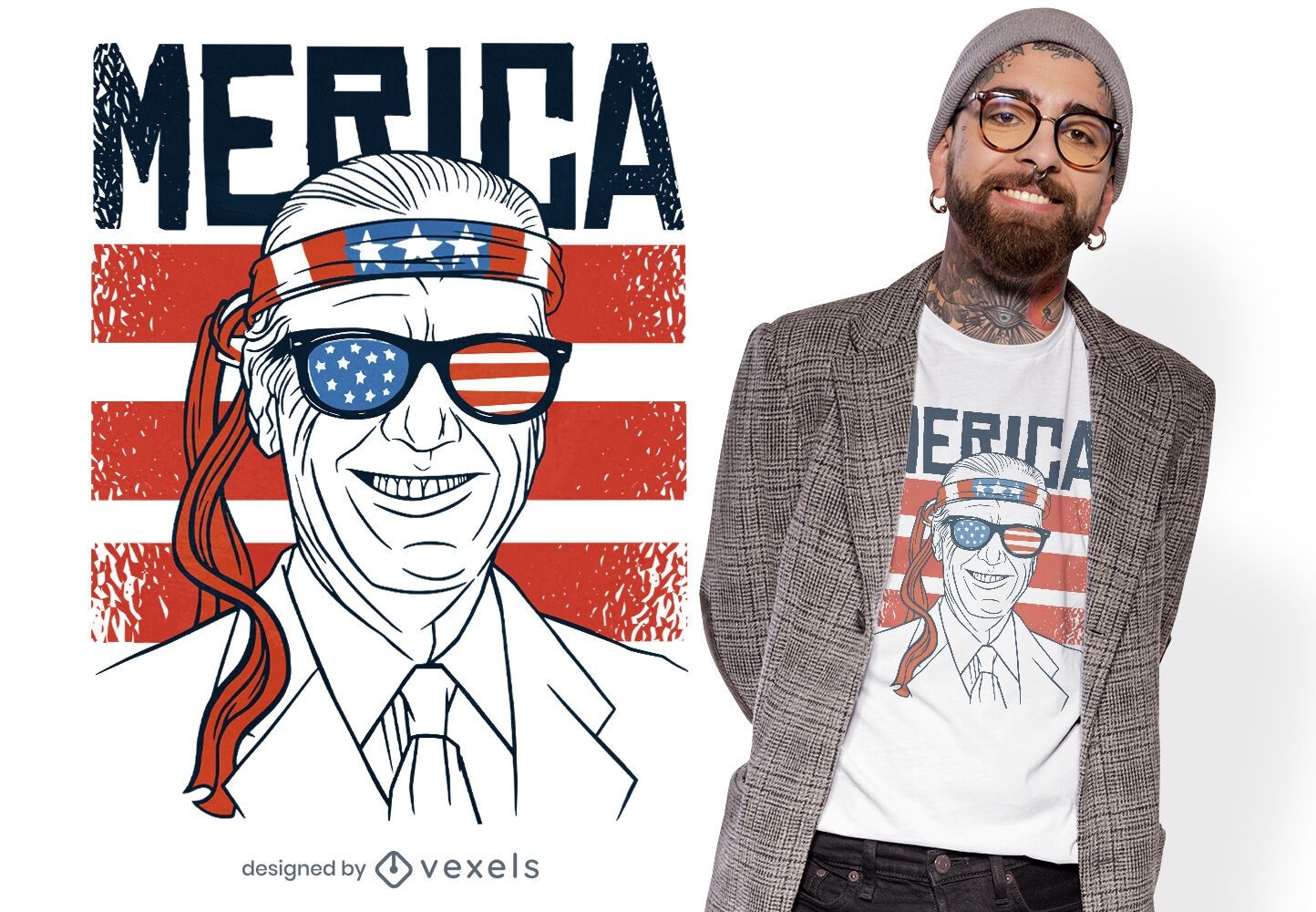 Design de t-shirt vintage com bandeira americana biden