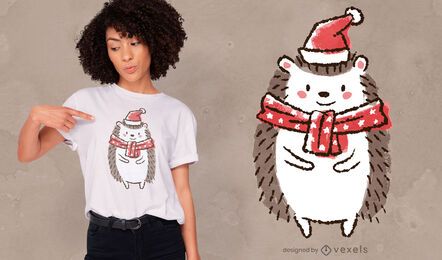 Cute christmas hedgehog t-shirt design Cute christmas hedgehog t-shirt design