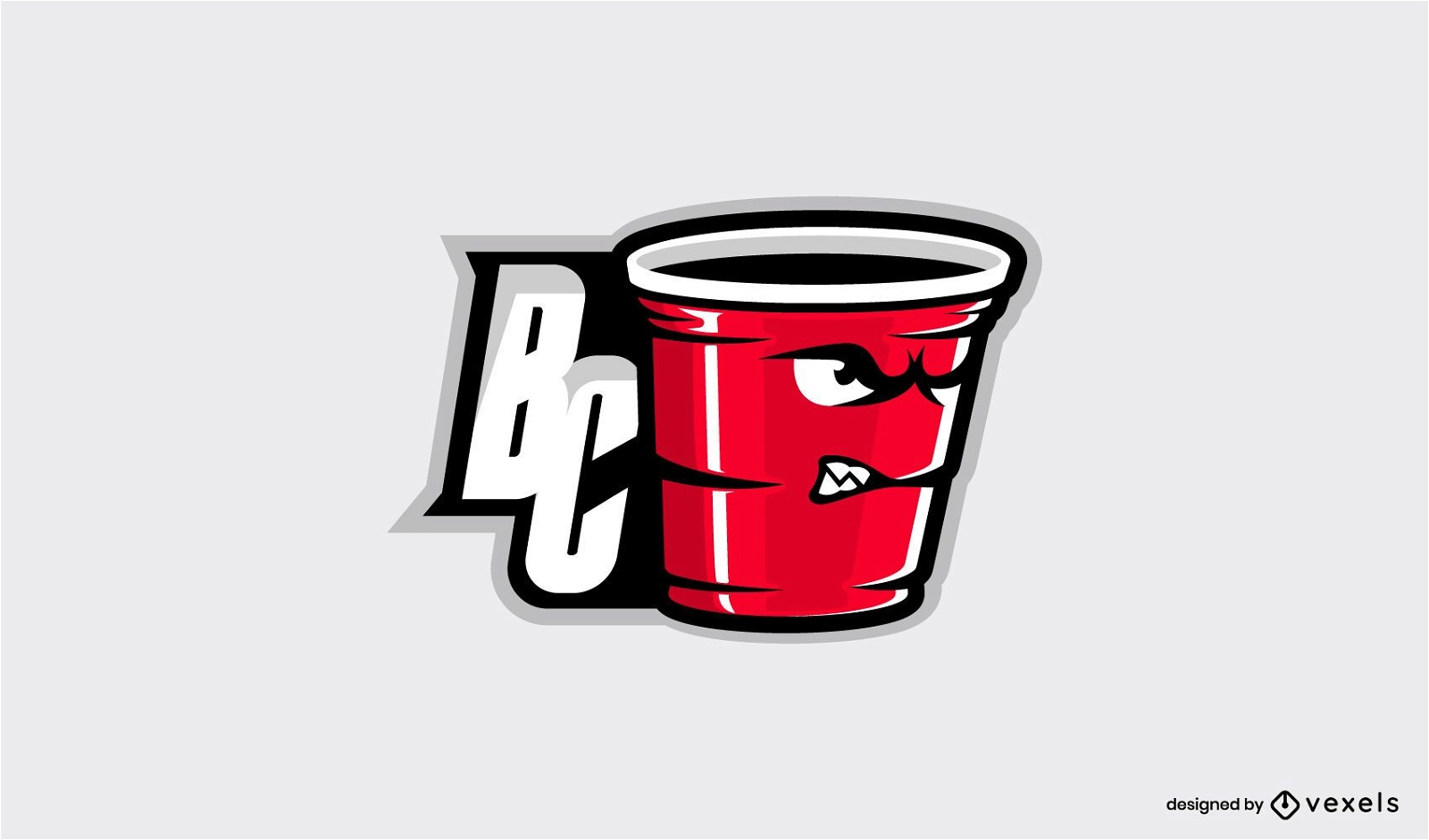 Red party cup drinking logo design