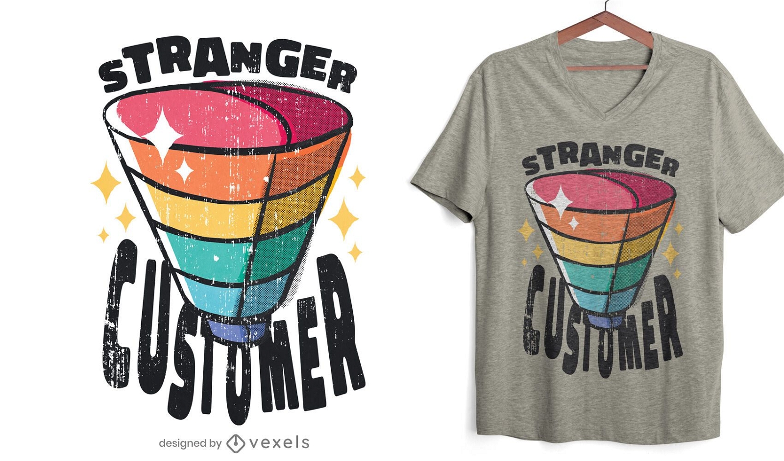 Trichter Kunden Metapher T-Shirt Design