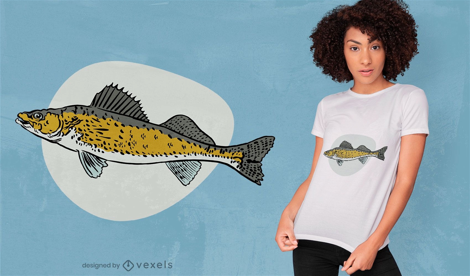 Design de camisetas de esp?cies de peixes Walleye