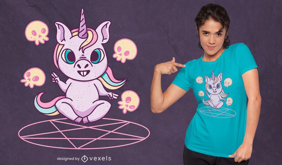 Diseño de camiseta ritual de invocación de unicornio. Diseño de camiseta ritual de invocación de unicornio.