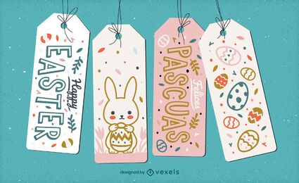 Cute easter holiday hang tag gift set