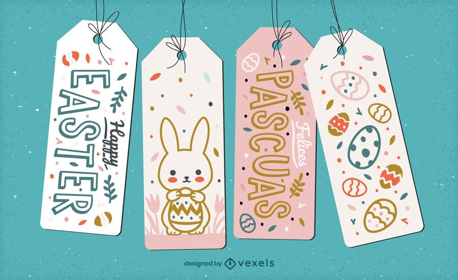 Cute easter holiday hang tag gift set Cute easter holiday hang tag gift set
