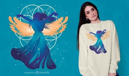 Angel woman fantasy t-shirt design
