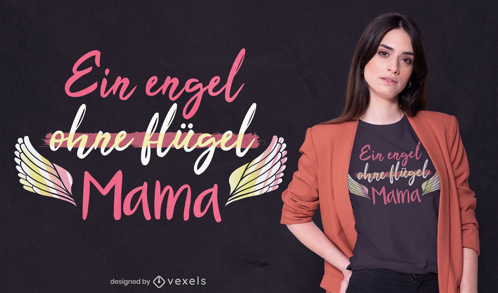 Design de camiseta com citação de anjo para o dia das mães