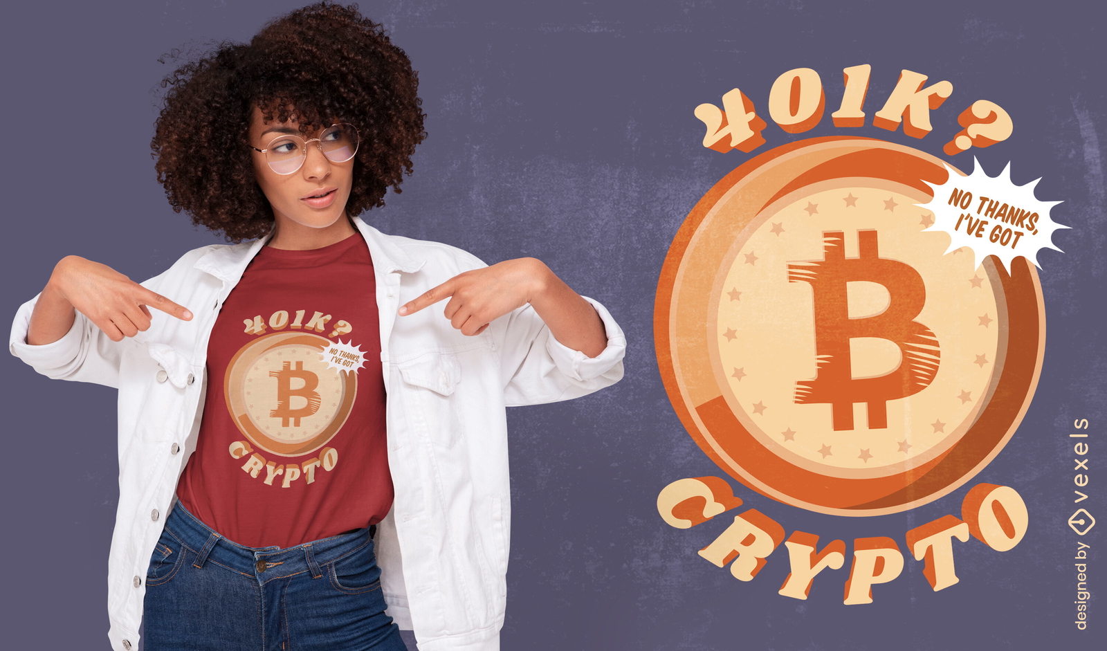 Design de camiseta de cotação de criptomoeda