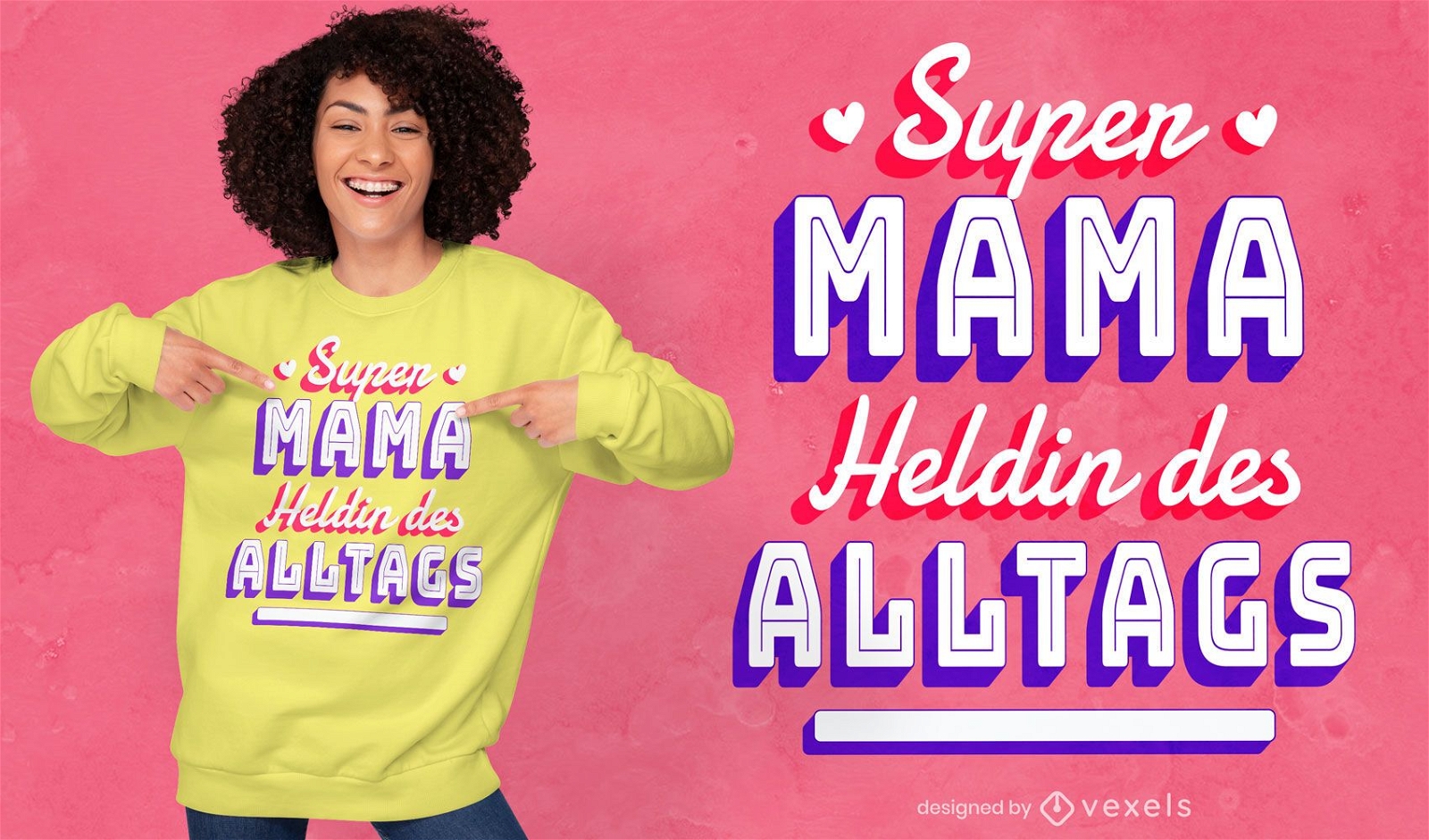 Design de t-shirt com citações da supermãe para o dia das mães