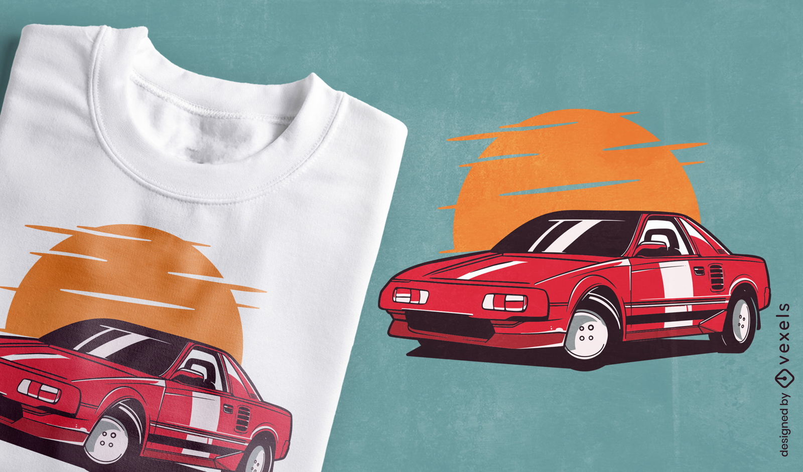 Rotes Sportwagen-T-Shirt-Design