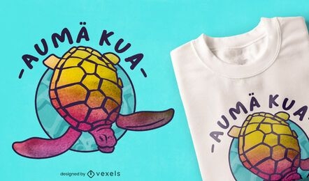 Turtle Hawaii Krawattenfarbstoff-T-Shirt Design