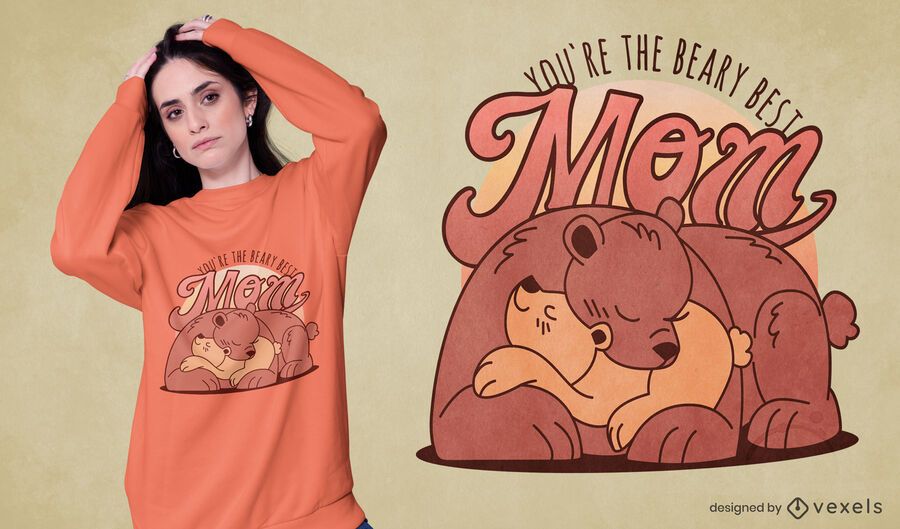 O melhor design de t-shirt da família para a mãe do urso O melhor design de t-shirt da família para a mãe do urso