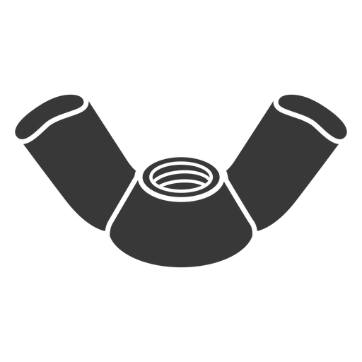 Black wing nut cut out PNG Design