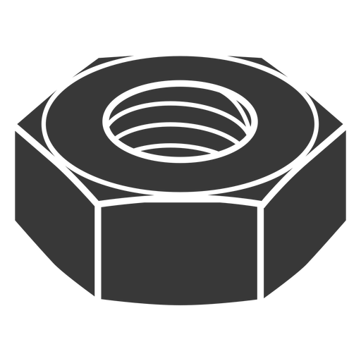 Heavy hex nut cut out PNG Design
