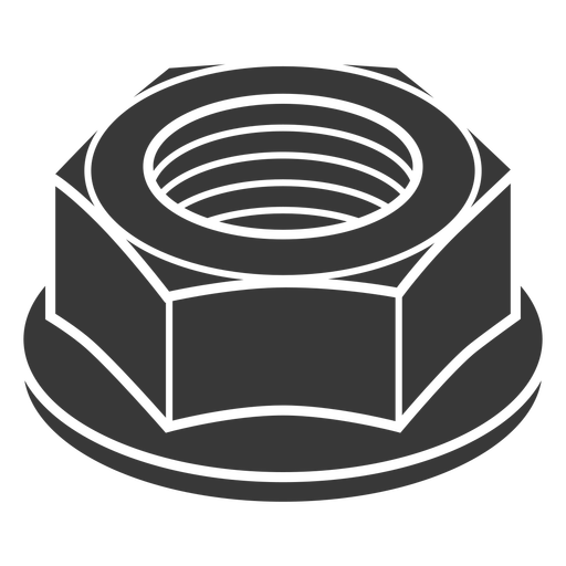 Flange nut cut out PNG Design