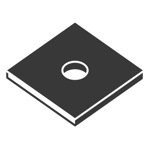 Black sqare washer cut out PNG Design