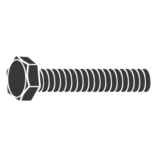 Black hex bolt screw cut out PNG Design