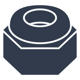 Tall blue nylon insert lock nut cut out PNG Design