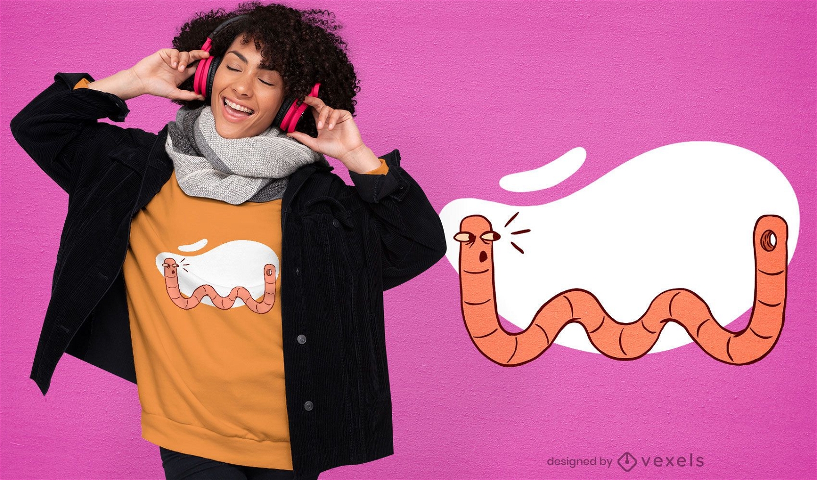Diseño de camiseta de divertidos dibujos animados de agujero de gusano