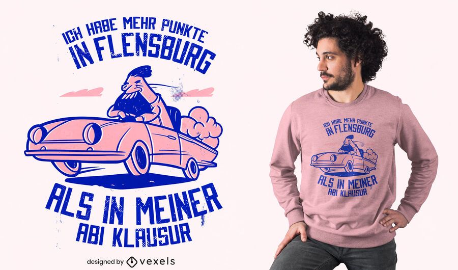 Fast car german quote t-shirt design Fast car german quote t-shirt design