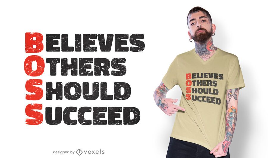 Boss initials motivational t-shirt design Boss initials motivational t-shirt design