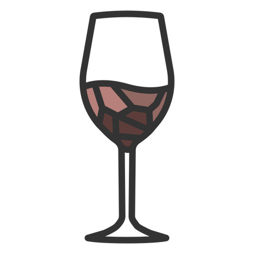 Glass of wine color stroke PNG Design