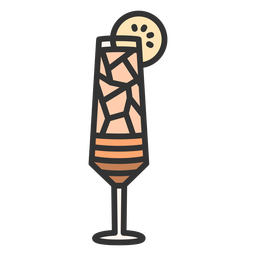 Cocktail drink color stroke PNG Design